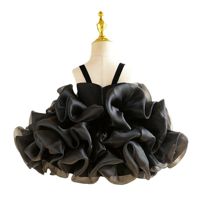 Baby Girl Summer Sling Three-dimensional Rose Princess Dress