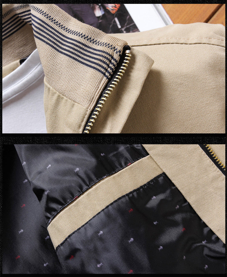 Men's casual plus size plus velvet padded stand collar jacket