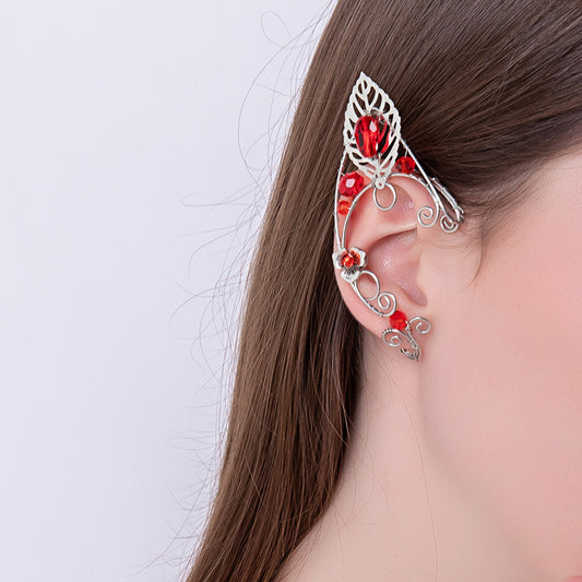 Personalized Temperament New Red Ear Clip Elf Earrings