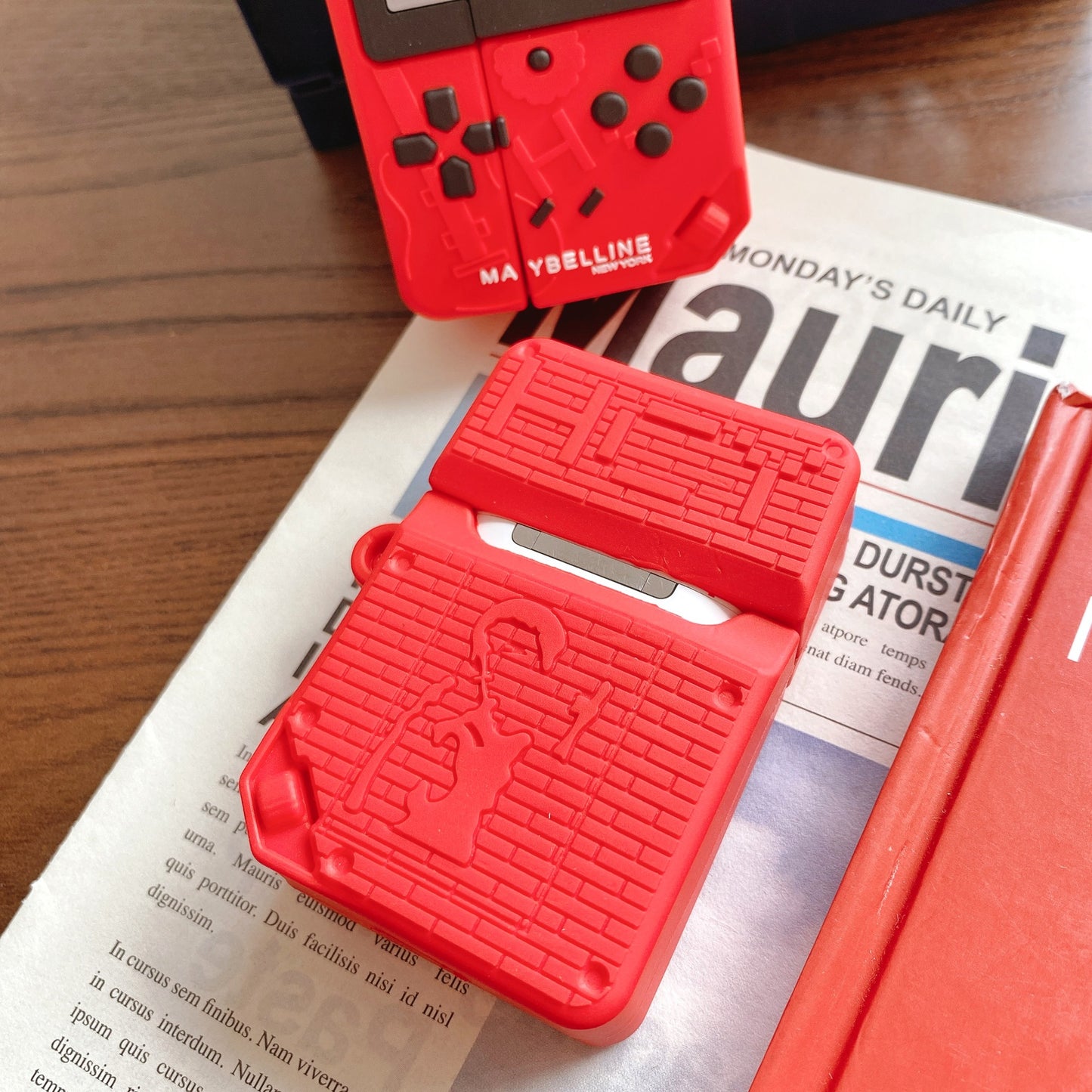 Red game headset case