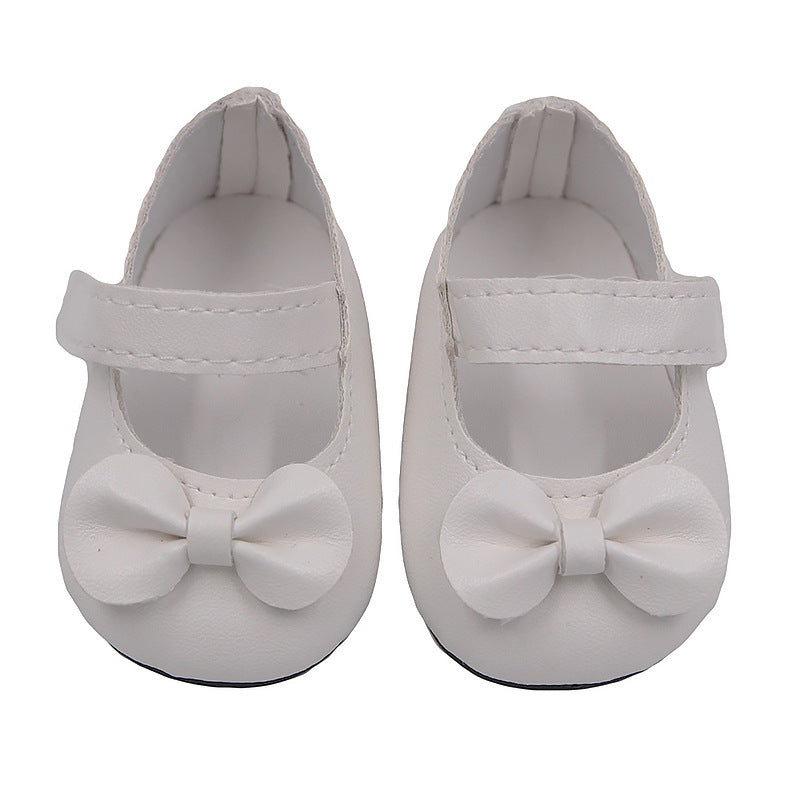 18 Inch American Girl Doll Shoes Solid Color Bow Shoes
