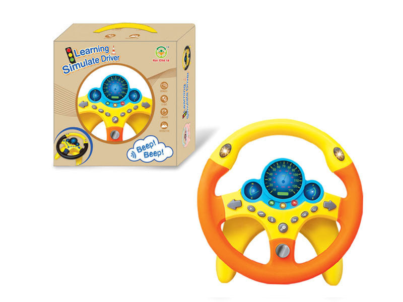 Sound and light toy simulation steering wheel