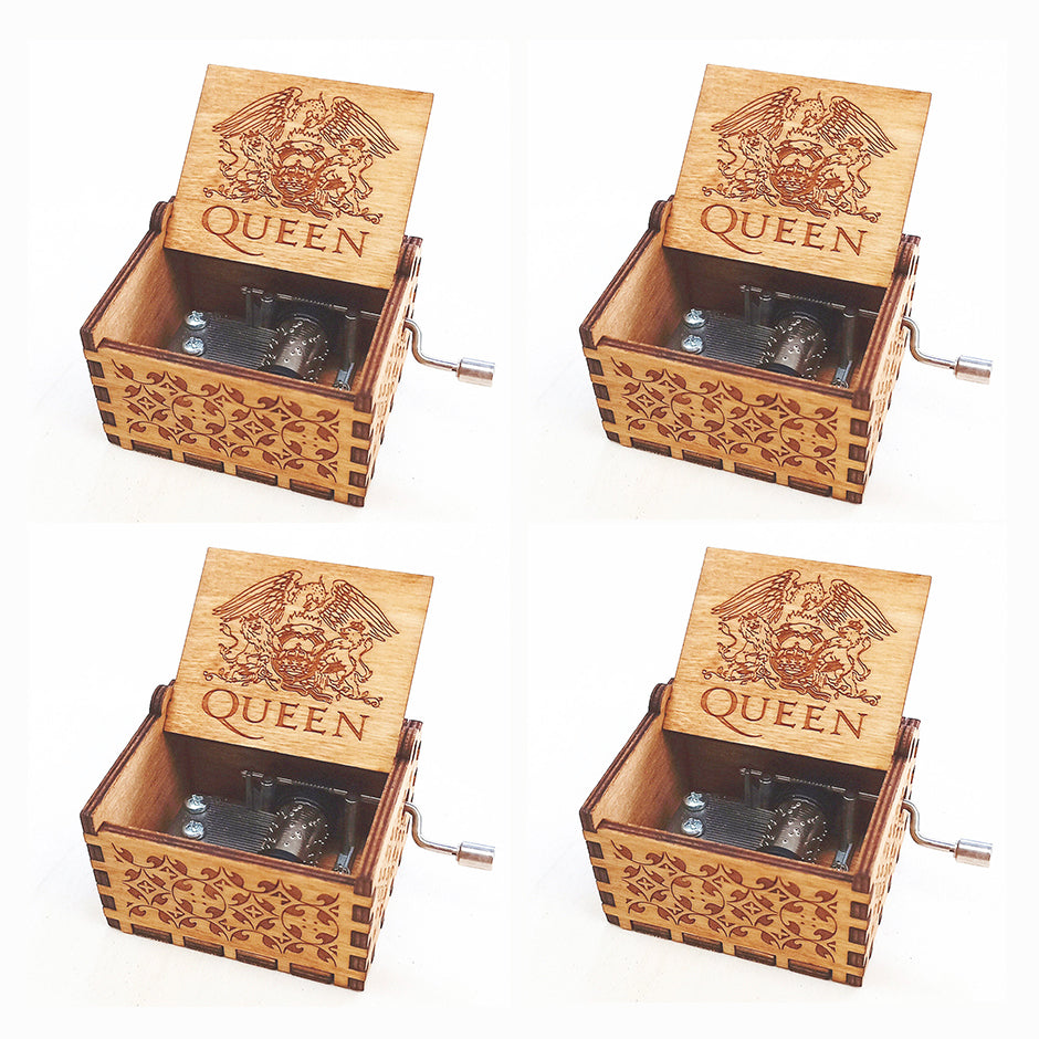 Antique Carved Wooden Hand Crank Spirited Away Music Box Christmas Gift Birthday Gift Party Decoration