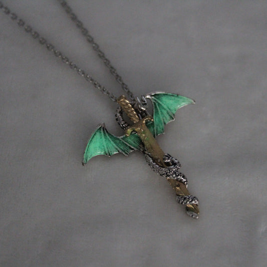 Glorious Dragon Pendant Necklace in the Dark Sword
