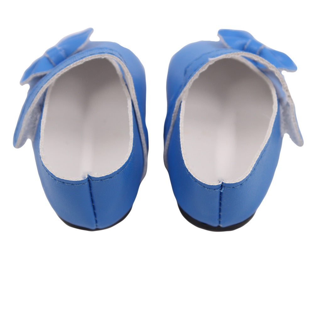 18 Inch American Girl Doll Shoes Solid Color Bow Shoes