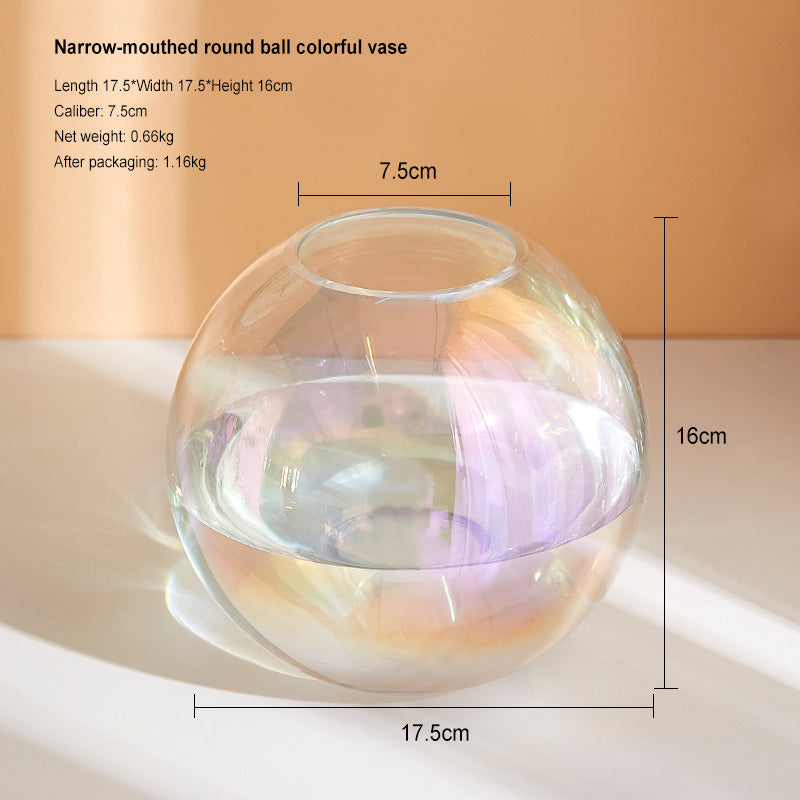 New Ball Colorful Transparent Glass Vase Ornament