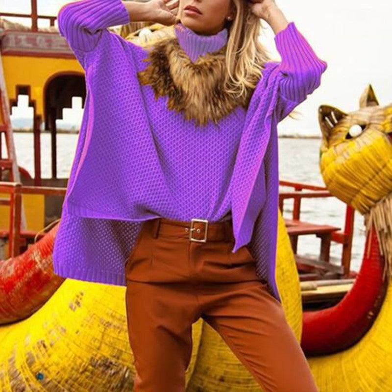 Women's Plus Size Irregular Knitted Sweater Coat