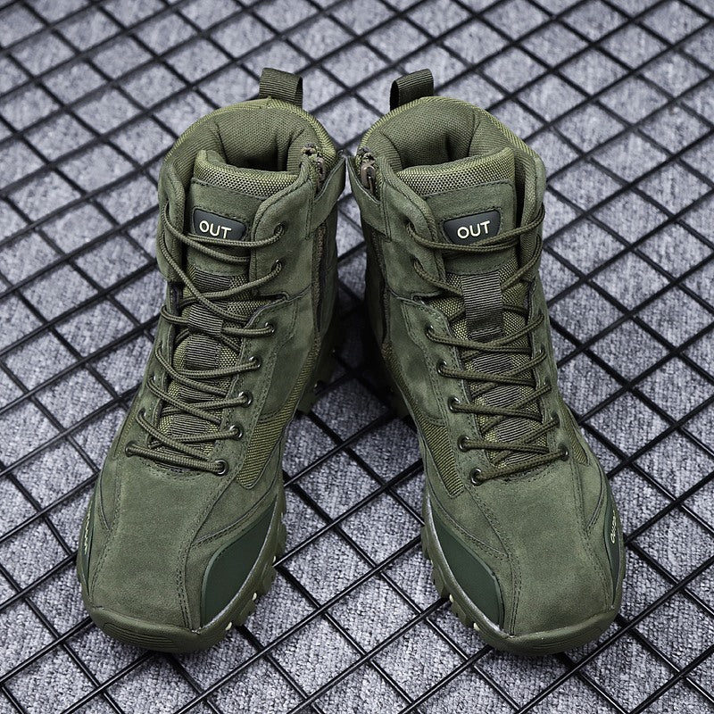 Mountaineering Work Shoes High-Top Lace-Up Mid-Tube Martin Boots
