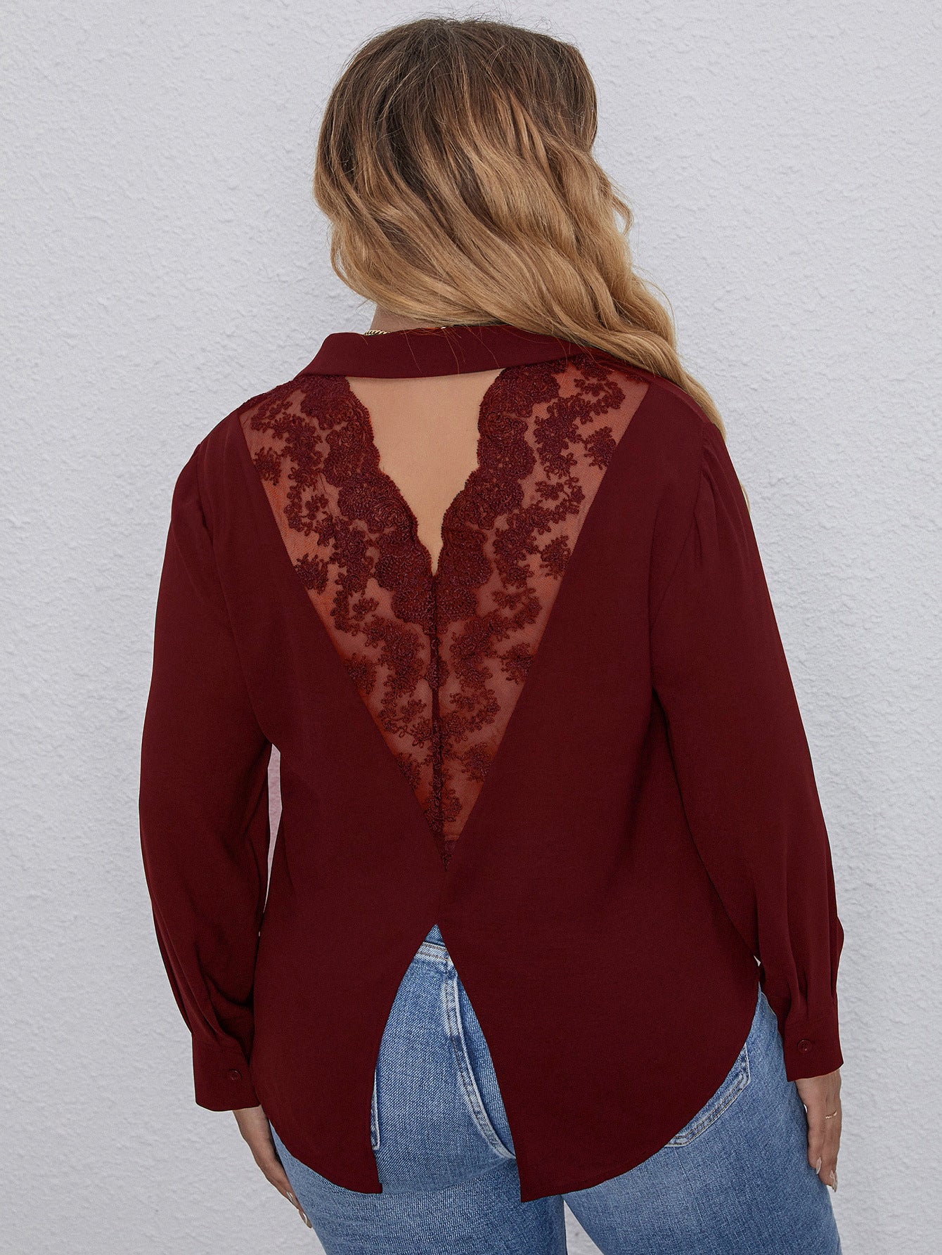 European And American Women's Plus Size Lace Top