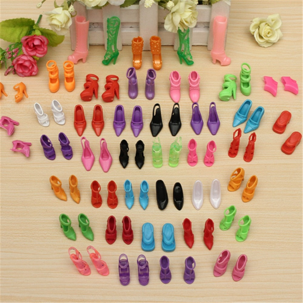 40 Pairs Lot New Fashion Mixed Style Different Mixed Shoes Boot For Doll Free Shipping