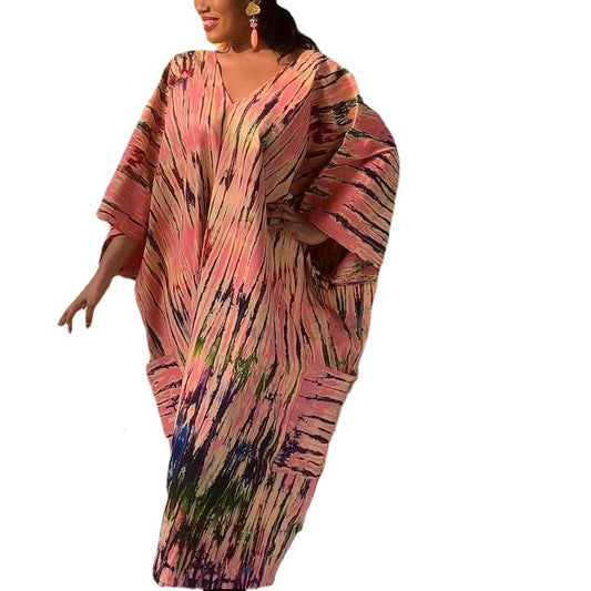 Women's Plus Size Temperament Elegant Commuter Fashion V-neck Skirt