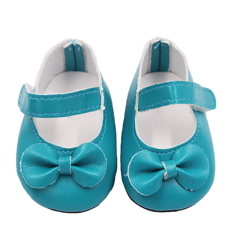 18 Inch American Girl Doll Shoes Solid Color Bow Shoes