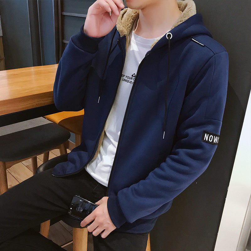 Hooded cardigan top plus size warm jacket