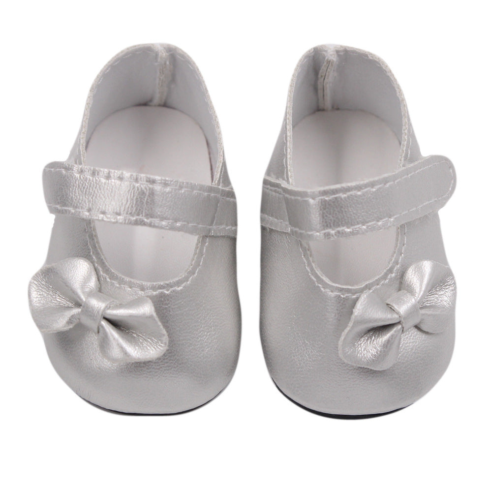 18 Inch American Girl Doll Shoes Solid Color Bow Shoes
