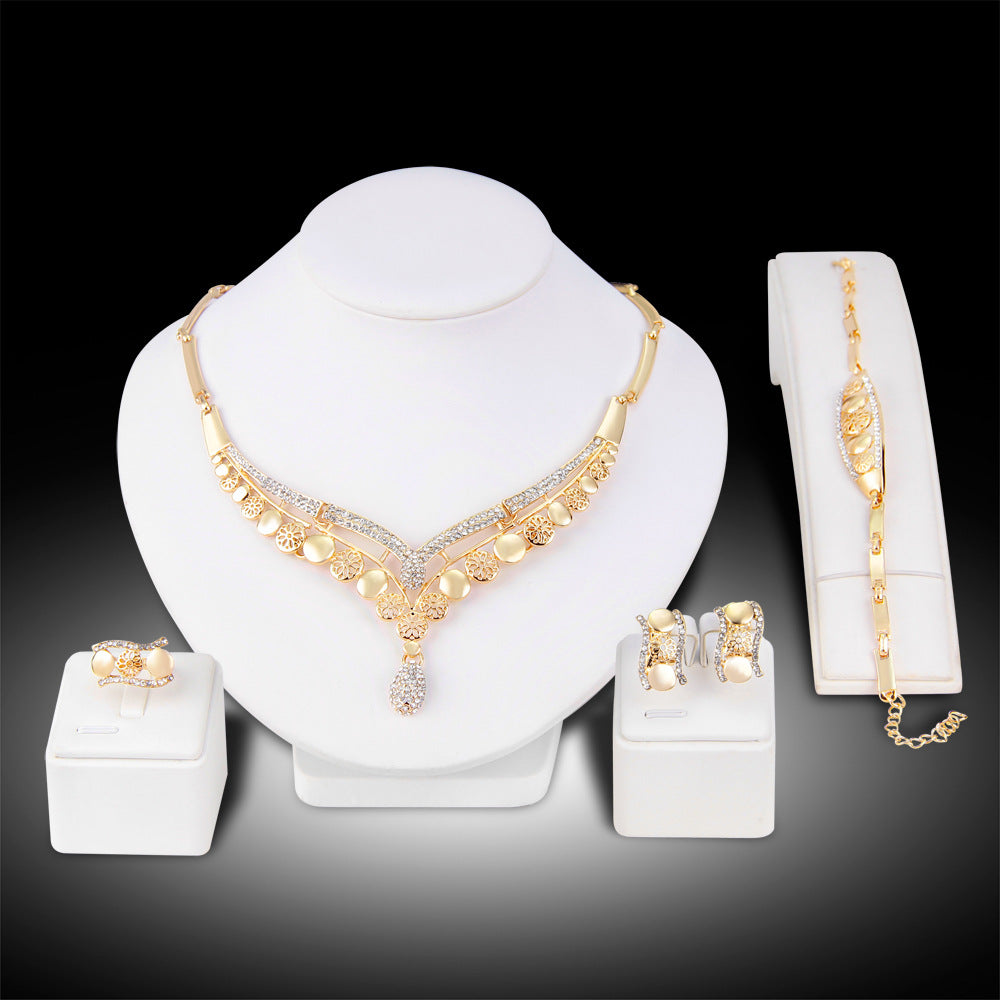 New European And American Exaggerated Jewelry Sets, Women's Bridal Jewelry Four Sets - FLIPSTYLEZLLC