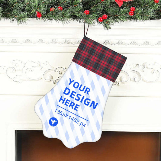 Create Your own Vintage Warm Christmas Dog Paw Decorative Socks