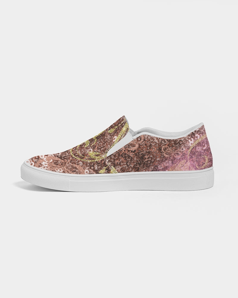 BEAUTIFUL PURPLE GITTER DESIGN CREATED BY FLIPSTYLEZ Women's Slip-On Canvas Shoe