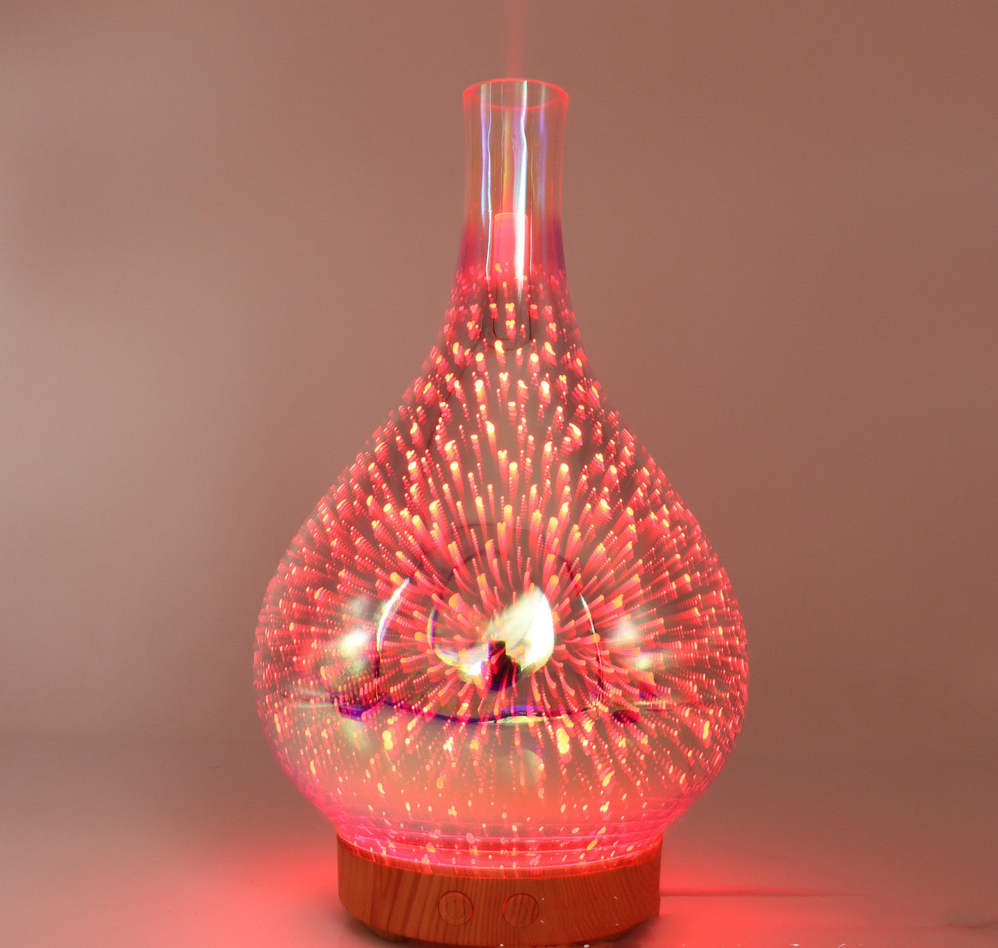 3D Glass Colorful Vase Humidifier Household