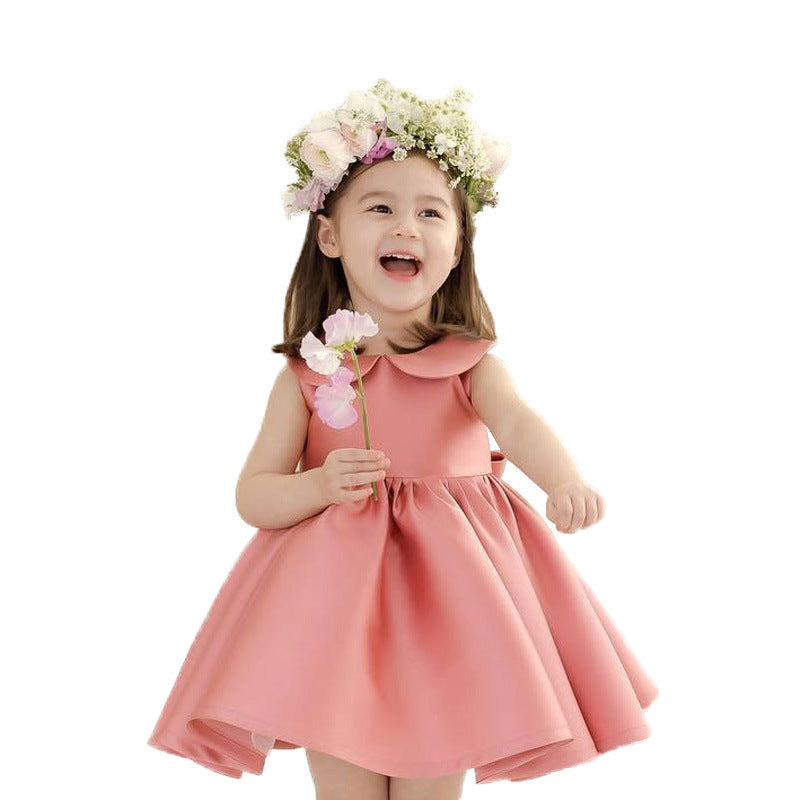 Summer Puffy Yarn Western-style Dress Female Baby One-year-old Dress Birthday Flower Girl Children's Skirt