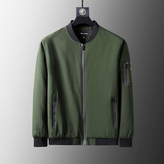 BLACK Plus Size Loose Clothes Men's Stand-up Collar Jacket