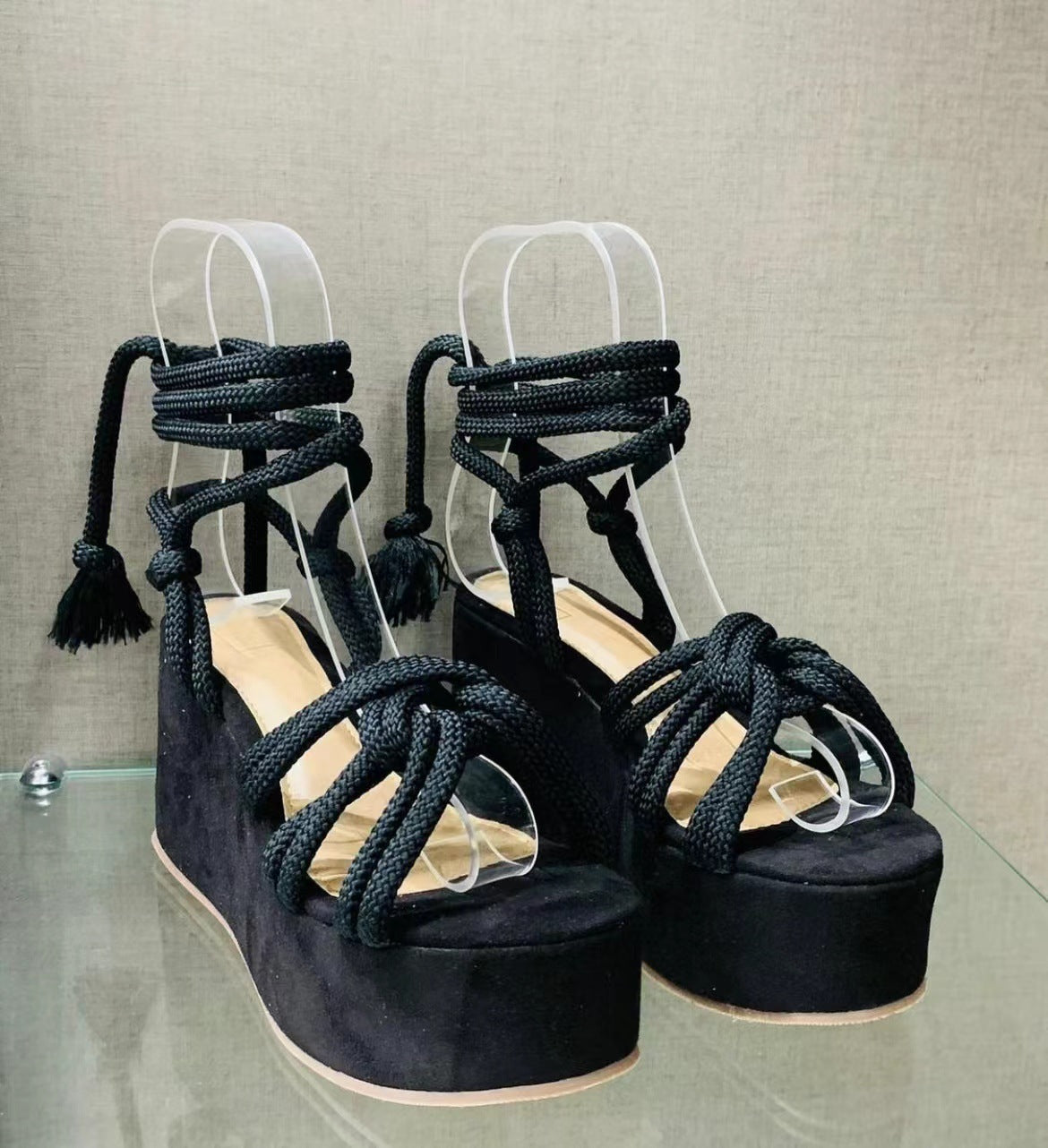 Summer Women Wedges Shoes High Heel Strappy Sandals - FLIPSTYLEZLLC
