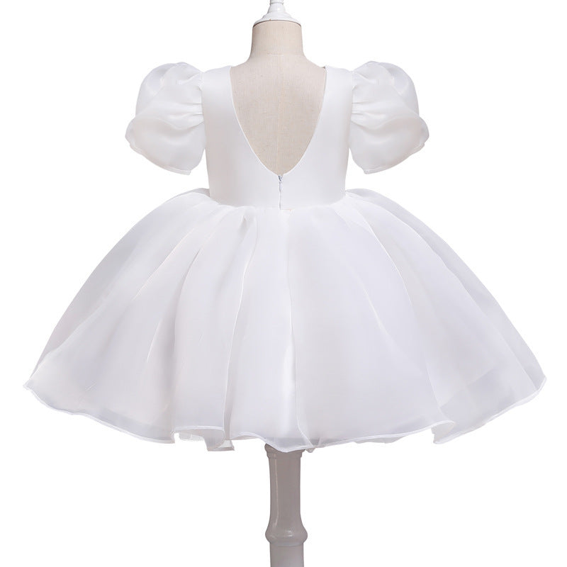 Girl's Dress Puffy Gauze Princess Dress Flower Girl Cute Gao Ding Little Host Piano Playing Performance Costumes