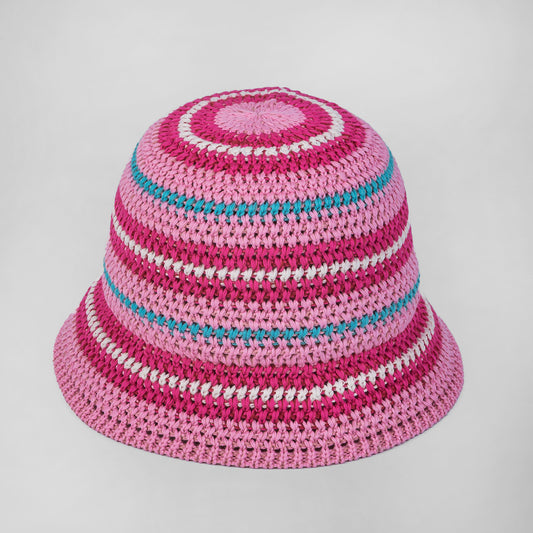 Dopamine Color Foldable Storage Bucket Hat Women's Fashion Color Woven Face Small Bucket Cap