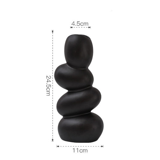 Elegant Egg Shaped Matte Ceramic Decorative Table Art Vase