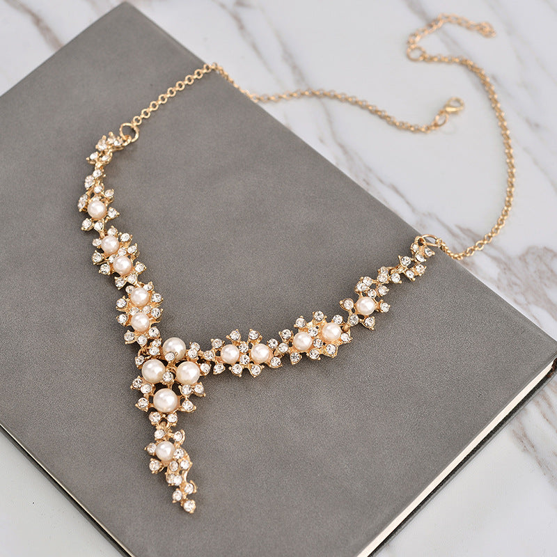 Quick Selling, Explosion Proof, Bridal Jewelry, Alloy Suit, Jewelry, Diamond, Pearl Necklace, Earring, Japan And Korea Jewelry Wholesale - FLIPSTYLEZLLC