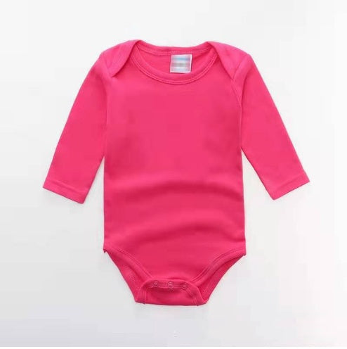Newborn Solid Color Cotton One-piece Romper Crawl