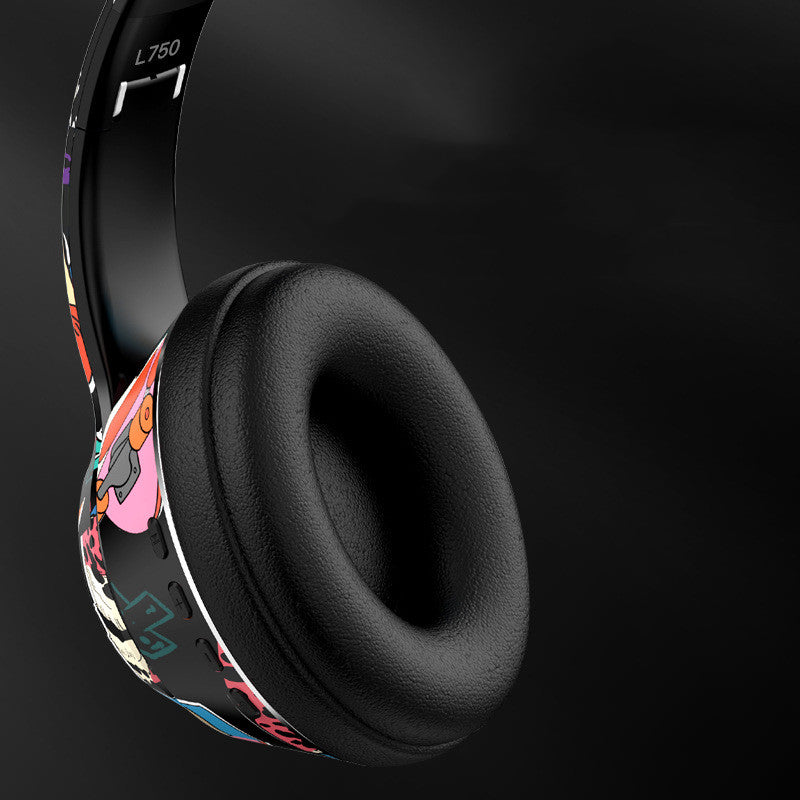Graffiti Wireless Bluetooth Headset Mobile Phone Wireless Sports Gaming Headset