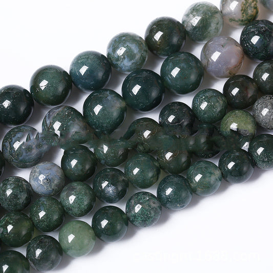 5A Water Plants Agate Bracelet Semi-finished Products Wholesale Aquatic Plants Marine Agate Loose Beads