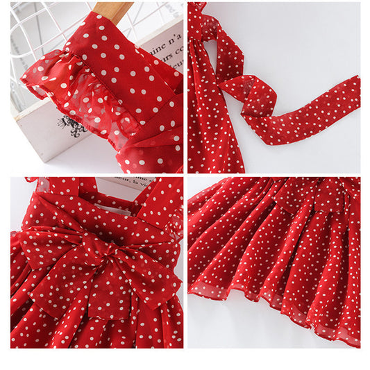 Chiffon Polka Dot Fashion Children's Princess Dress