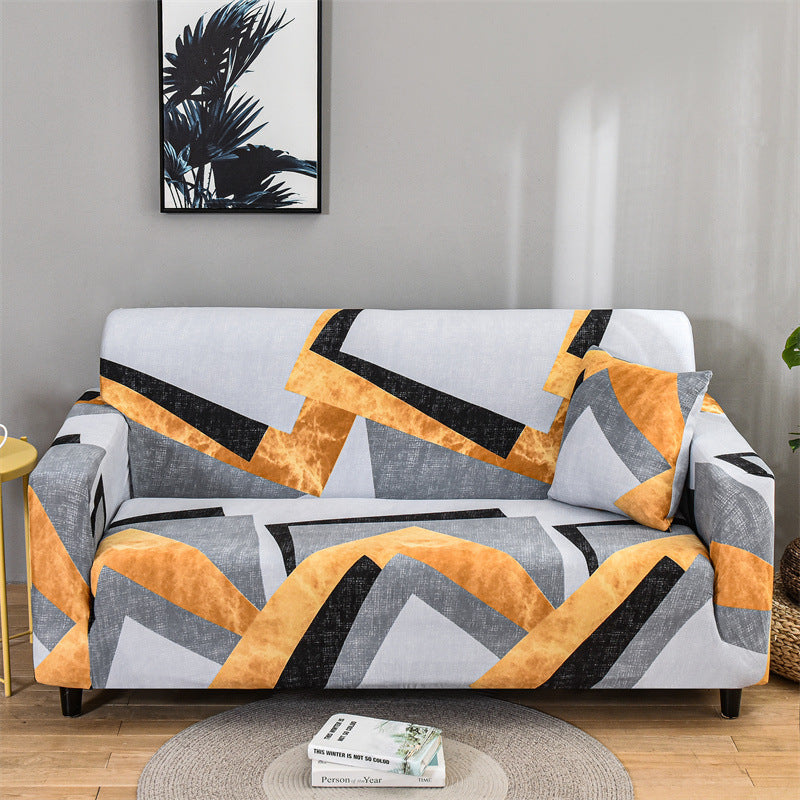 Geometric Printing Elastic Milk Silk Non-slip Sofa Cover