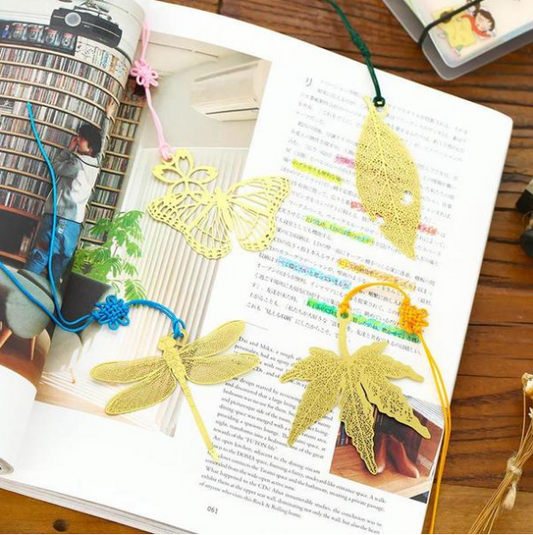 Vintage Gold Metal Bookmark MarquePage Kawaii Leaf Book Markers For Books Stationery Gift School Supplies Student 734