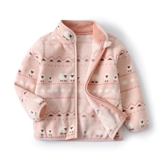 Baby Cartoon Polar Fleece Jacket Thin Long Sleeve