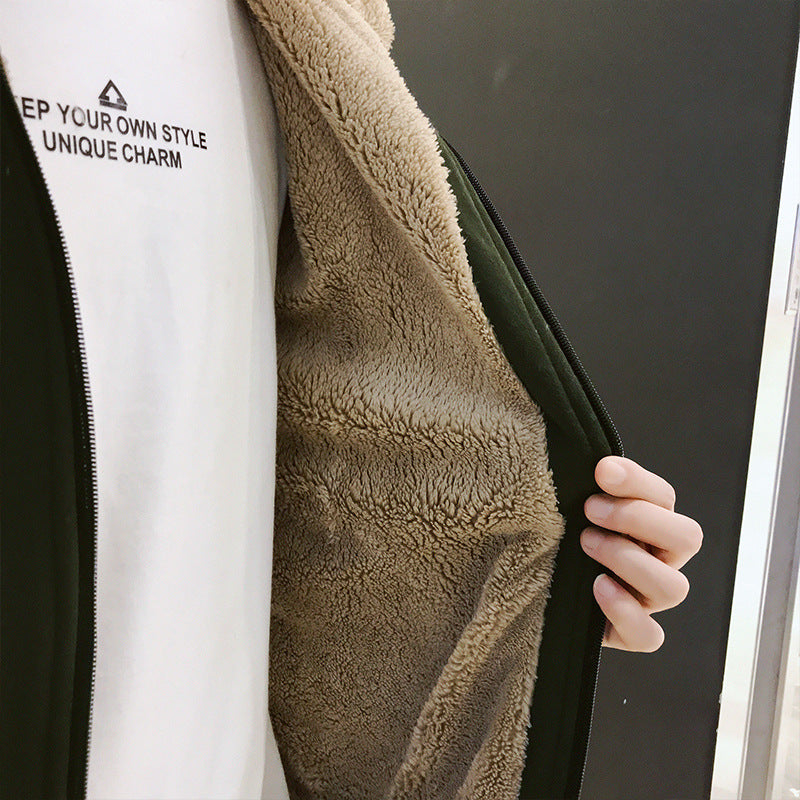 Hooded cardigan top plus size warm jacket