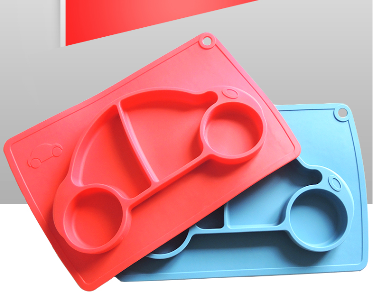 Small model silicone integrated placemat plate plate baby infant food supplement box baby baby silicone plate