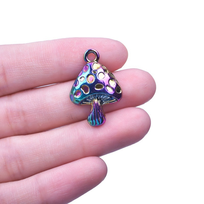 Cute Hip Hop Alloy Plant Mushroom Pendant Necklace