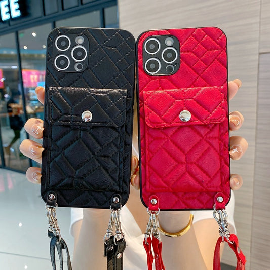 Lingge Card Bag Card Personalized Leather Mobile Phone Case