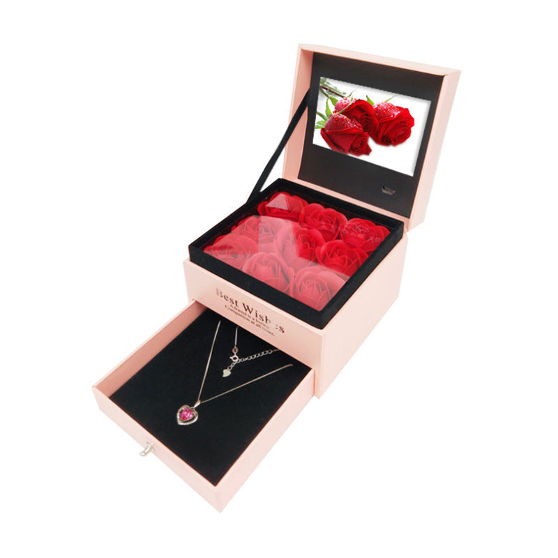 Preserved Flower Gift Box Can Play Video Clips