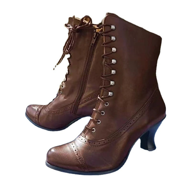 Retro Rivet Boots Women Pointed Toe Shoes - FLIPSTYLEZLLC