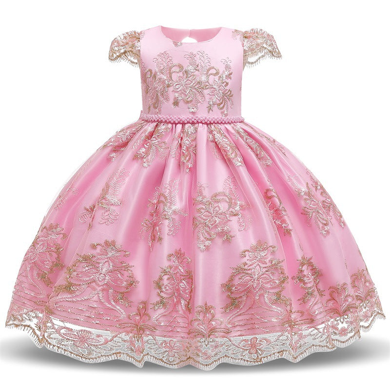 Bowknot children's skirt and net gauze dress