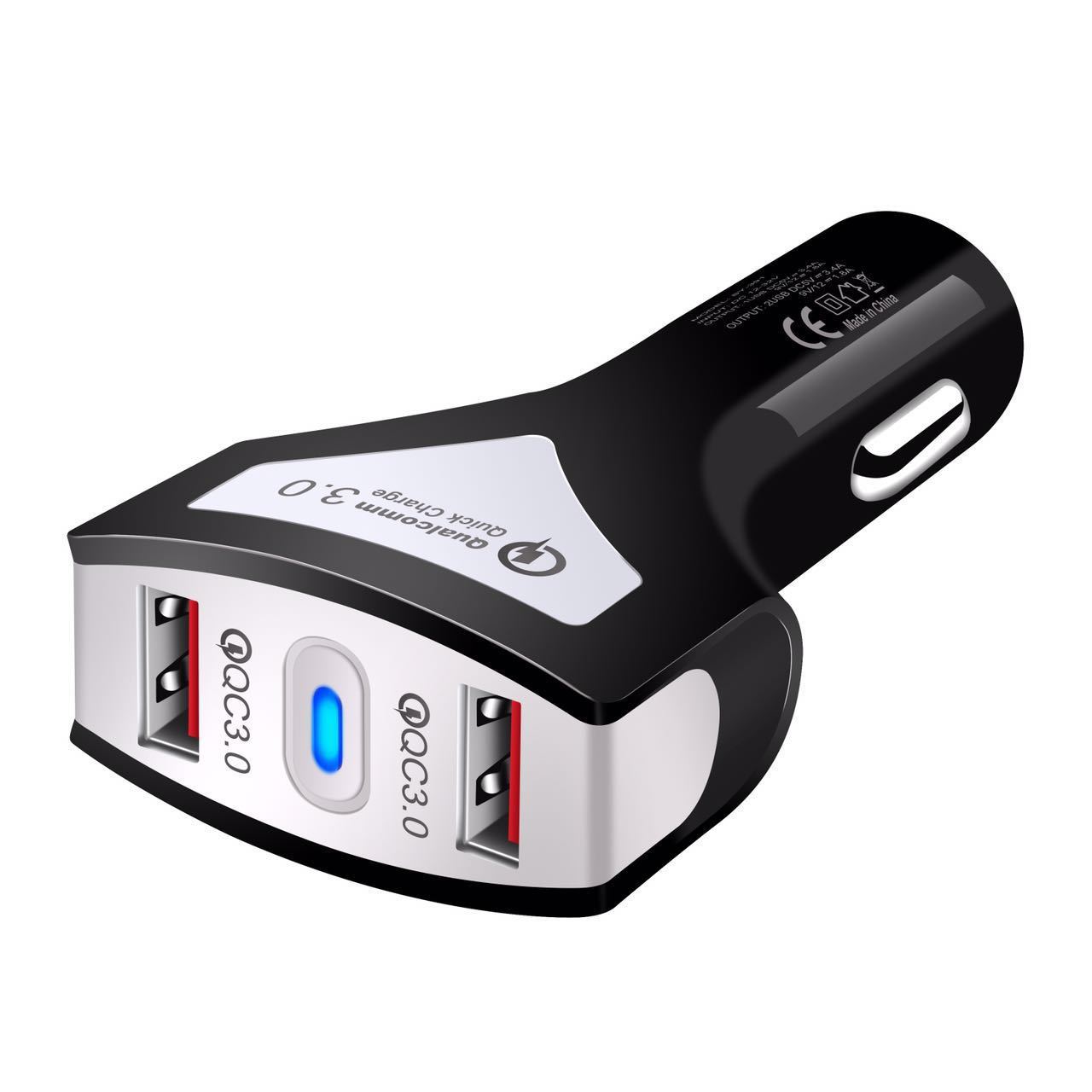 High-power car charger with indicator light fast charge