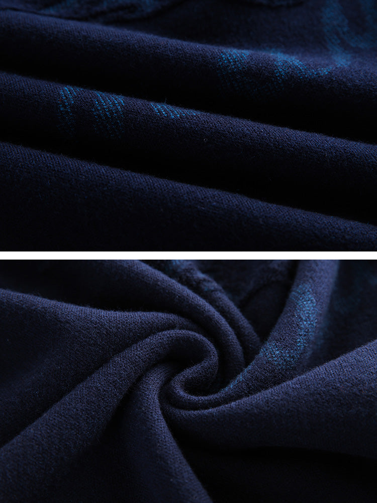 Men's Jacquard Loose Plus Size Wool Sweater