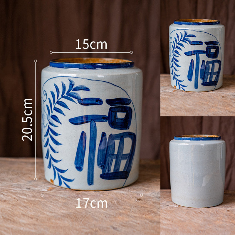 Hand-painted Blue And White Ceramic Vase Stoneware Flower Ware