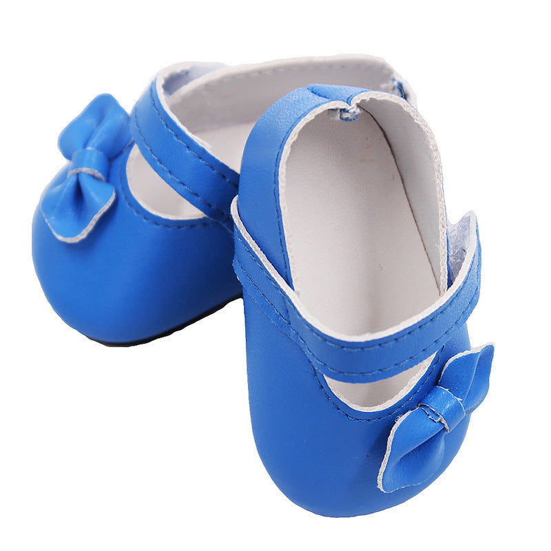 18 Inch American Girl Doll Shoes Solid Color Bow Shoes