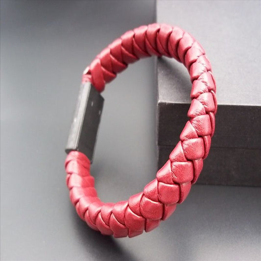 Leather woven creative data cable bracelet