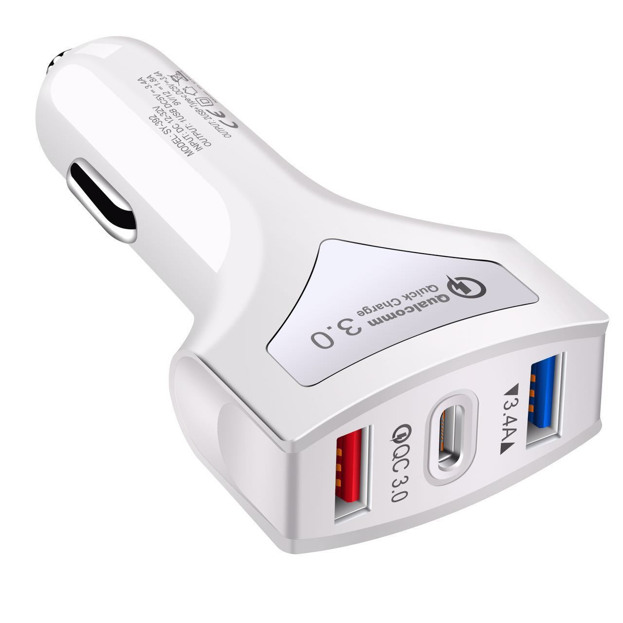 High-power car charger with indicator light fast charge