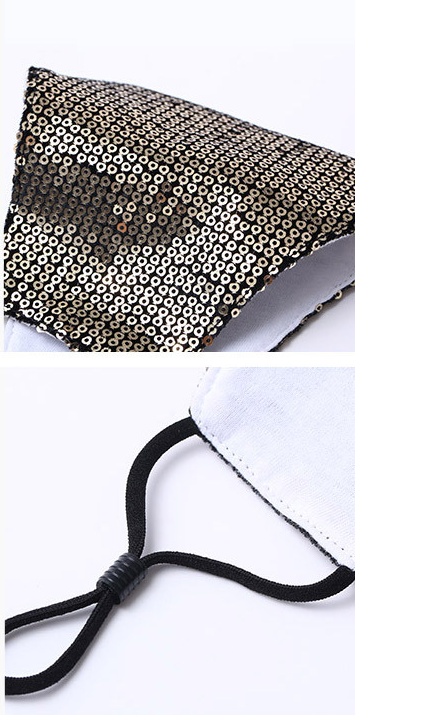 Sequined cotton mask